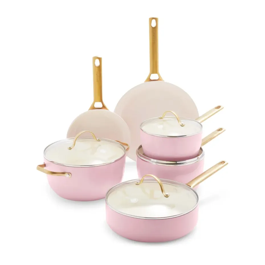 Set de cacerola y sartén Padova 10 piezas, Blush pink