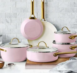 Set de cacerola y sartén Padova 10 piezas, Blush pink