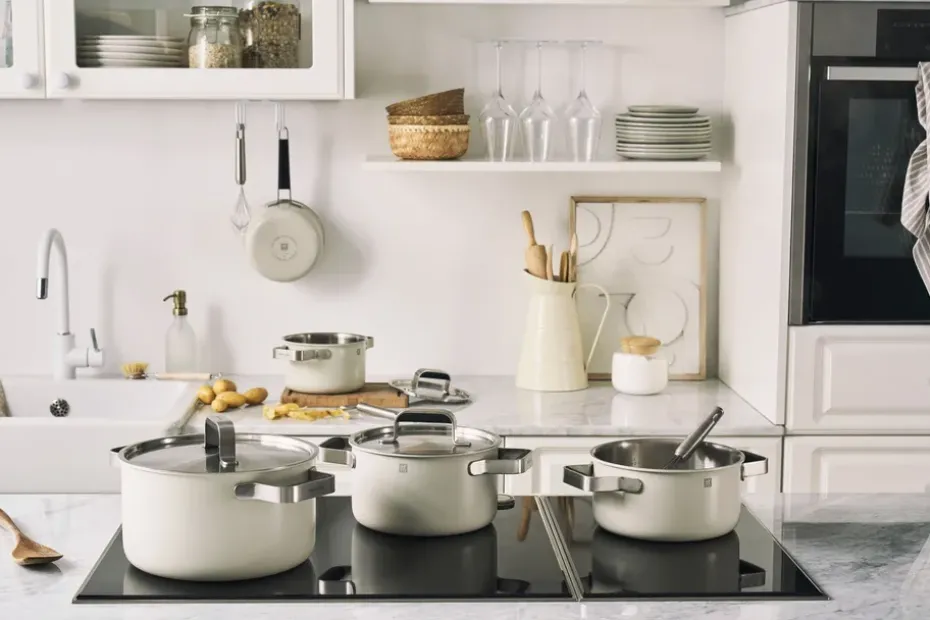 Set de cacerolas Zwilling Pure 5 piezas, Marfil blanco