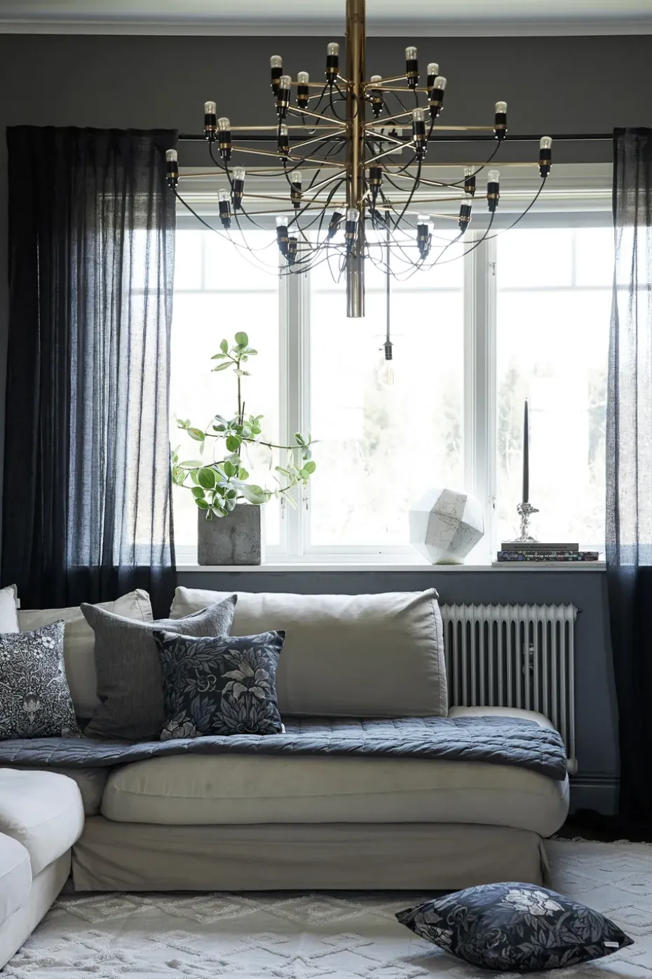 Set de cortinas Mirja 130x275 cm, negro-gris