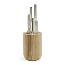 Set de cuchillos con bloque de cuchillos Base 5 piezas, Wood-steel grey