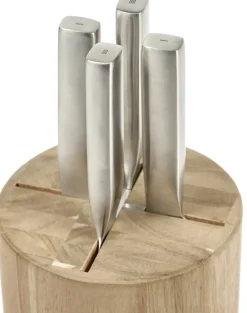 Set de cuchillos con bloque de cuchillos Base 5 piezas, Wood-steel grey