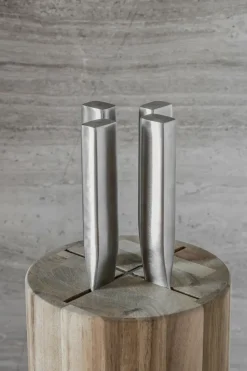 Set de cuchillos con bloque de cuchillos Base 5 piezas, Wood-steel grey