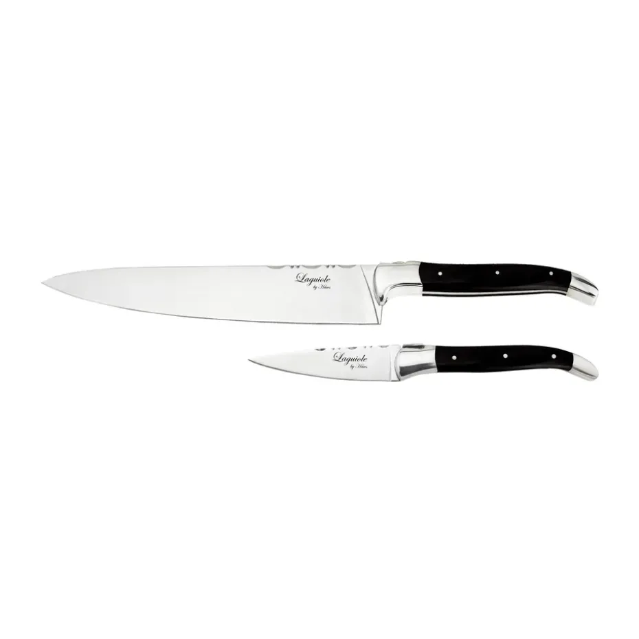 Set de cuchillos Laguiole By Hâws para pelar y chef, 2 piezas, Madera negra