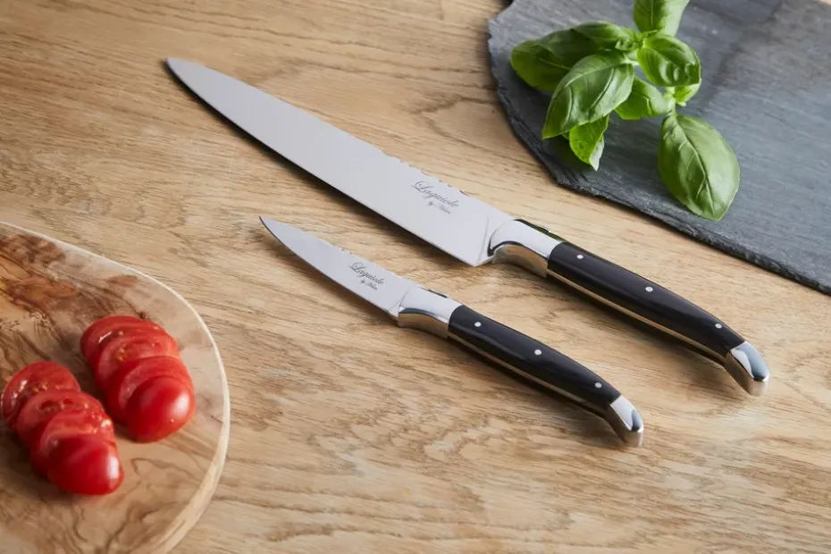 Set de cuchillos Laguiole By Hâws para pelar y chef, 2 piezas, Madera negra