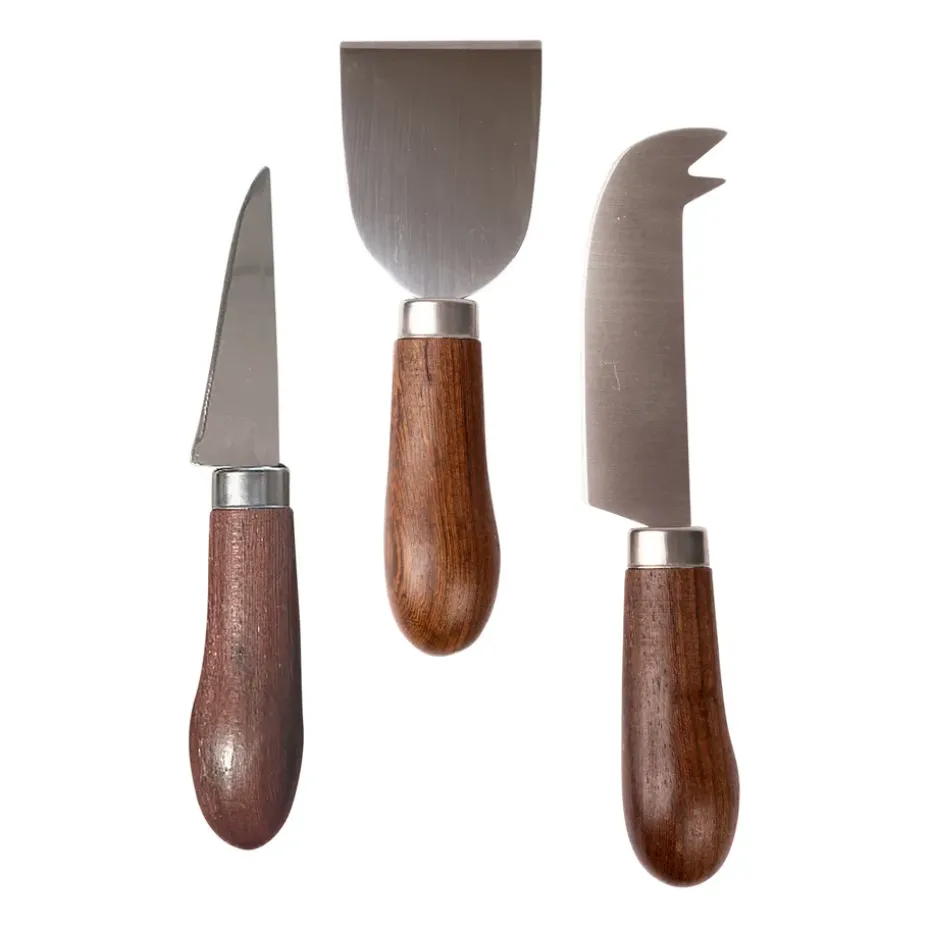 Set de cuchillos para queso Astrid 3 piezas, marrón-plata