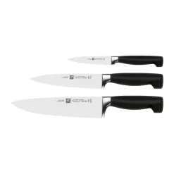 Set de cuchillos Zwilling Four star 3 piezas, Negro-acero inoxidable