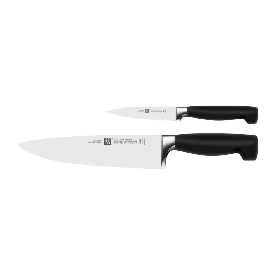 Set de cuchillos Zwilling Four star 2 piezas, Negro-acero inoxidable