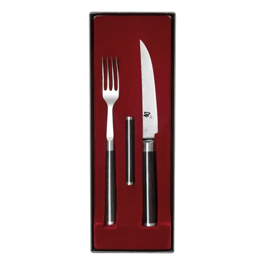Set de cuhillo y tenedor Kai Shun Classic, cromo-negro