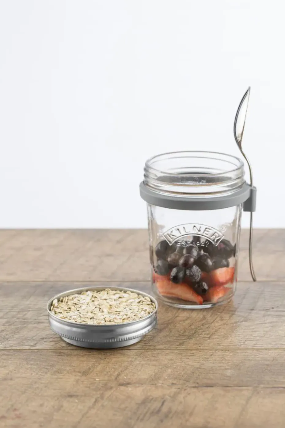 Set de desayuno cuenco de vidrio + cuchara, 0,35 L