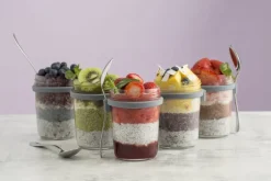 Set de desayuno cuenco de vidrio + cuchara, 0,35 L