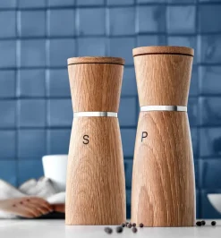 Set de molinillo de sal y pimienta Ceramill Nature, roble