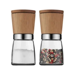 Set de molinillos de especias Ceramill, roble-vidrio