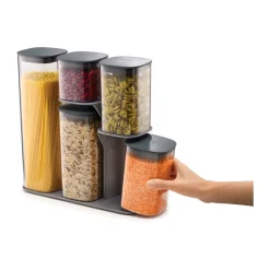 Set de recipientes Podium de 5 piezas, Gris