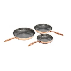 Set de sartenes con recubrimiento hybrid coating Hâws Santo, 3 piezas, Oro rosado