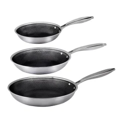 Set de sartenes hybrid coating Hâws Santo, 3 piezas, Acero inoxidable