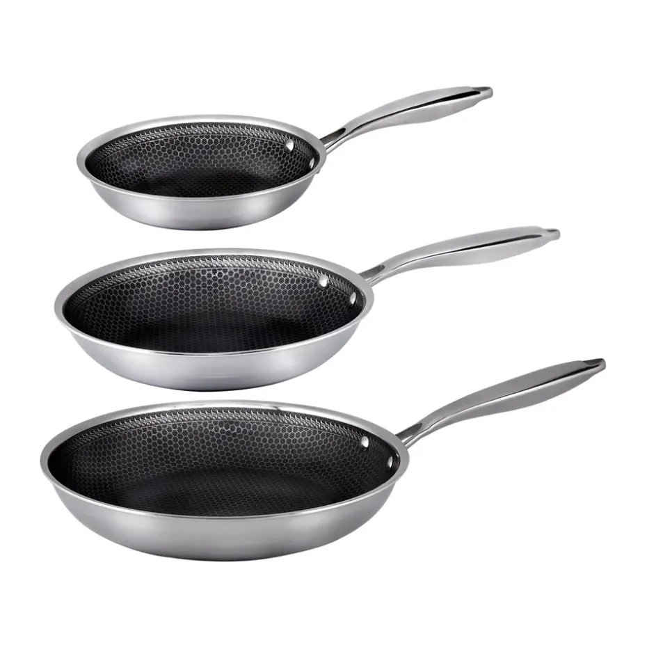 Set de sartenes hybrid coating Hâws Santo, 3 piezas, Acero inoxidable