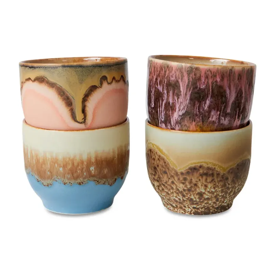 Set de tazas 70's, 25 cl 4-pack, Lagoon