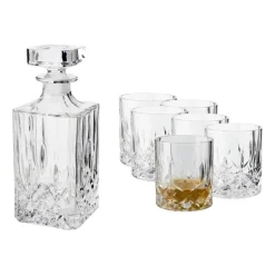 Set de whisky Vide, botella y 6 vasos de whisky, cristal