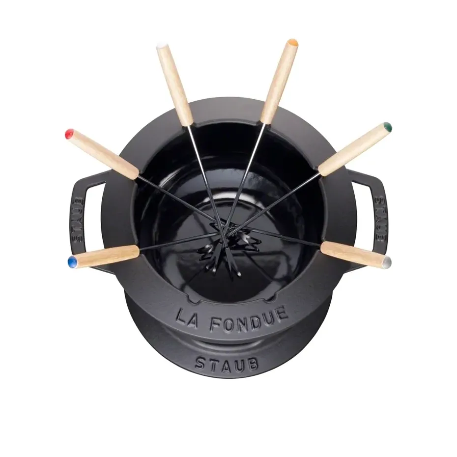 Set fondue Staub 2,35 l, negro