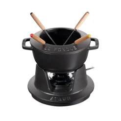 Set fondue Staub 1,1 l, negro