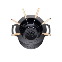 Set fondue Staub 1,65 l, negro