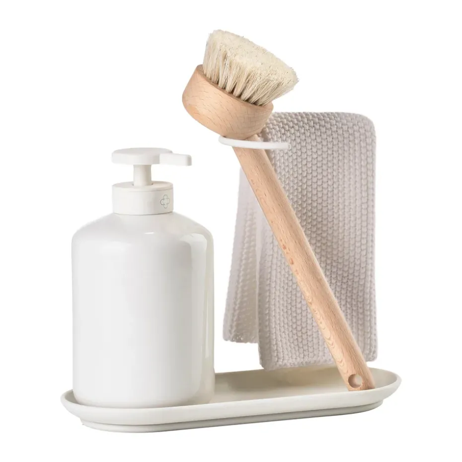 Set organizador para el fregadero Inu 4 piezas, Offwhite