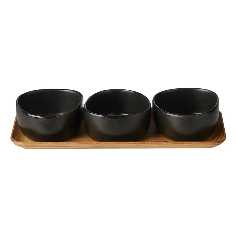 Setd e boles con bandeja Raw Organic, Titanium Black