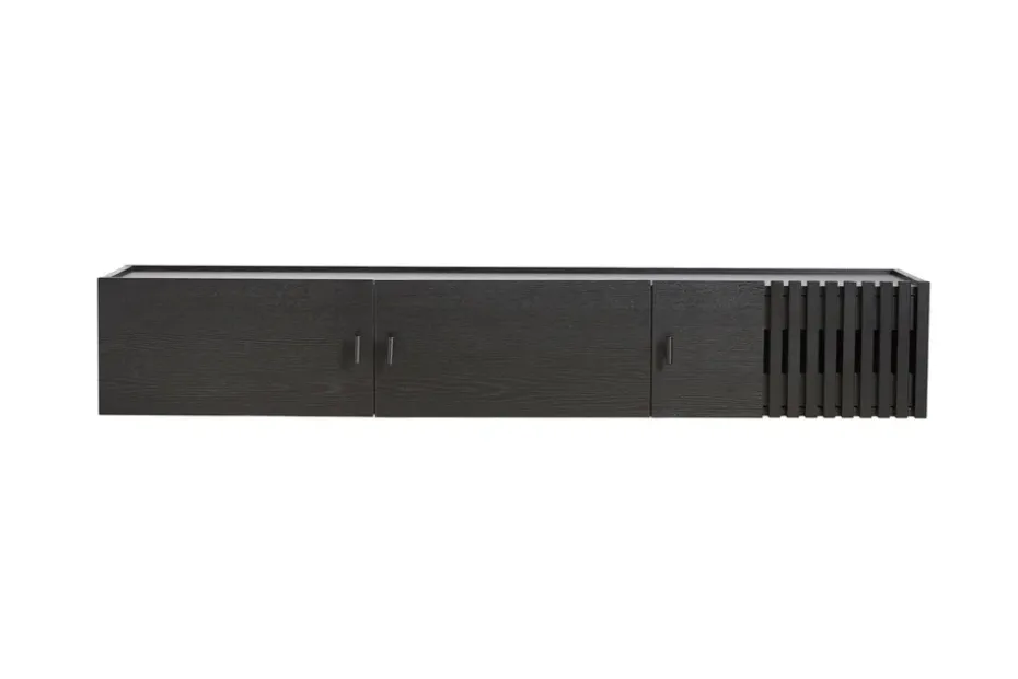 Sideboard de pared Array, 150 cm, Roble pintado negro