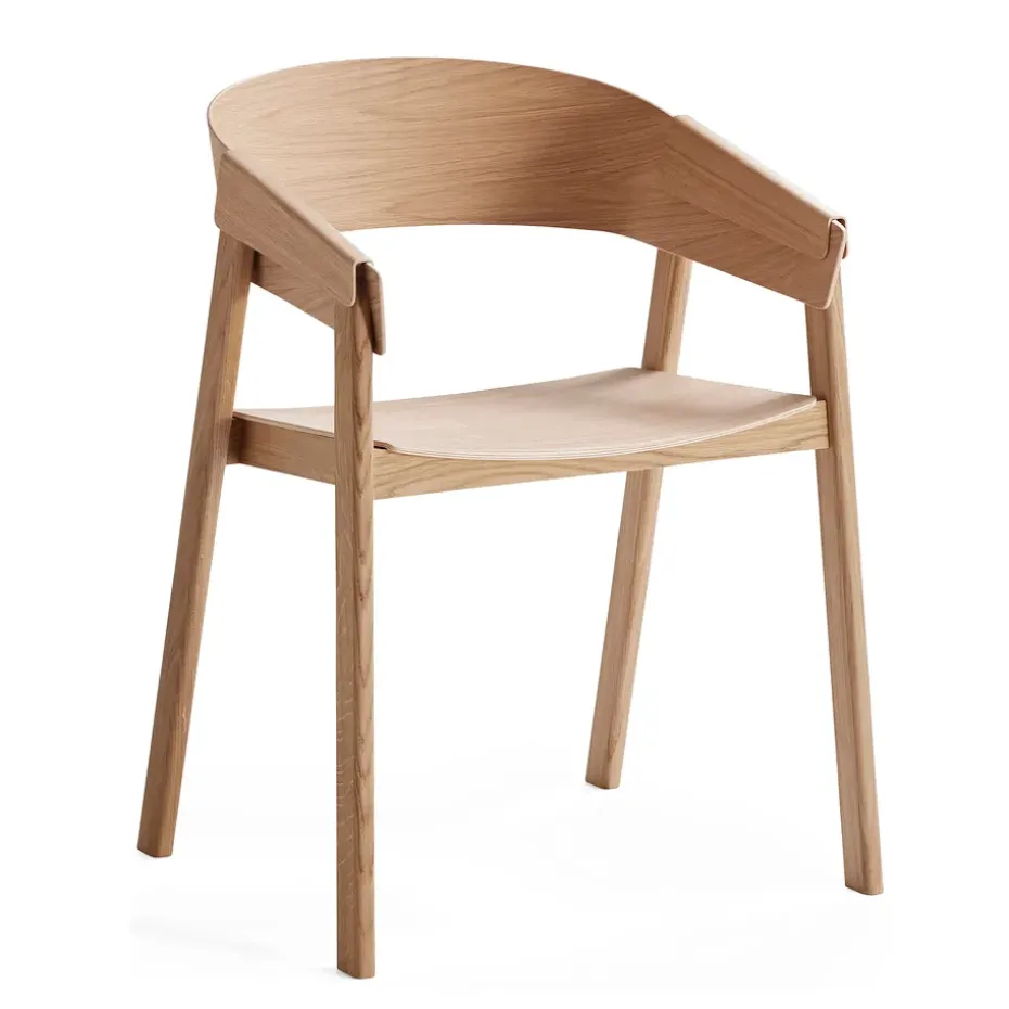 Silla con reposabrazos Cover, roble