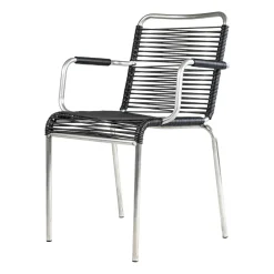 Silla con reposabrazos Mya aluminio, Black