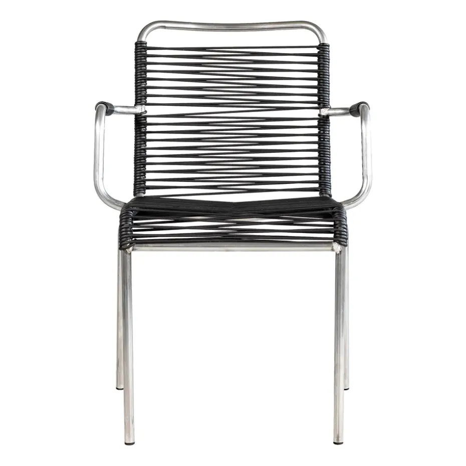 Silla con reposabrazos Mya aluminio, Black