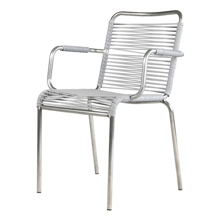 Silla con reposabrazos Mya aluminio, Grey