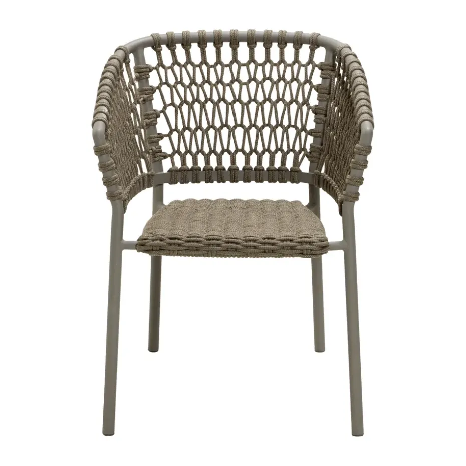 Silla con reposabrazos Ocean soft rope, Taupe