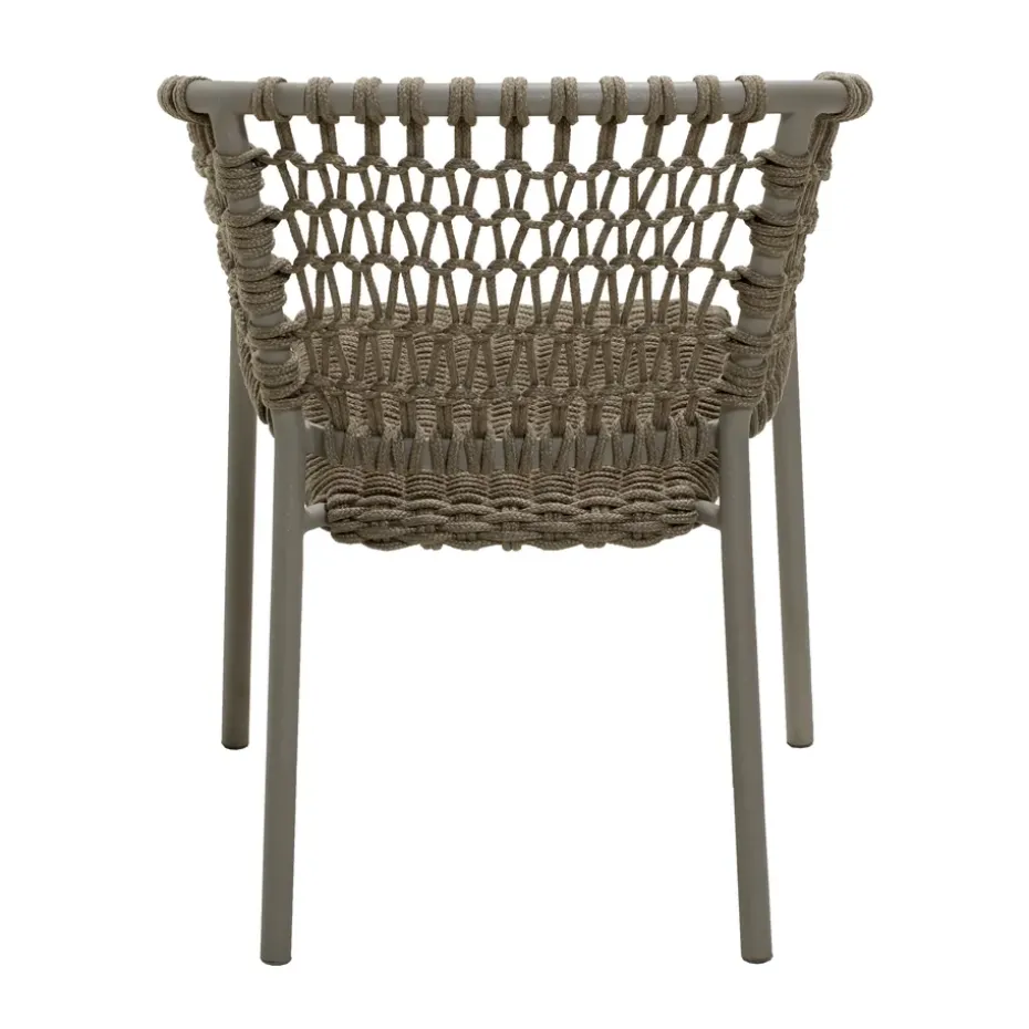 Silla con reposabrazos Ocean soft rope, Taupe