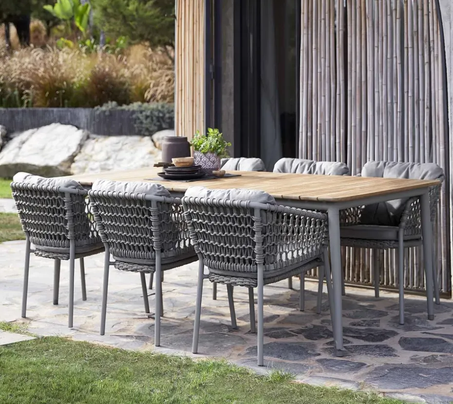 Silla con reposabrazos Ocean soft rope, Taupe