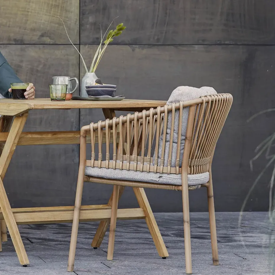 Silla con reposabrazos Ocean aluminio, Natural