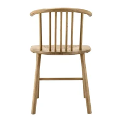 Silla de comedor VIOR asiento trenzado, Roble lacado-natural