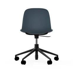 Silla de oficina Form chair swivel 5W, Azul, aluminio negro, ruedas