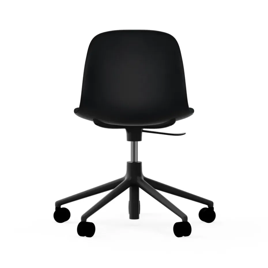 Silla de oficina Form chair swivel 5W, Negro, aluminio negro, ruedas