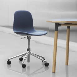 Silla de oficina Form chair swivel 5W, Negro, aluminio negro, ruedas