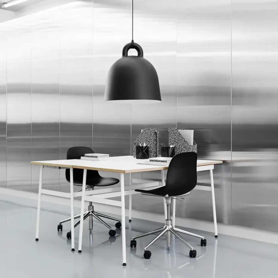 Silla de oficina Form chair swivel 5W, Negro, aluminio negro, ruedas