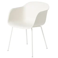 Silla Fiber chair con reposabrazos, blanco