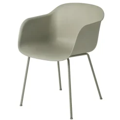 Silla Fiber chair con reposabrazos, Dusty green-Green (plástico)