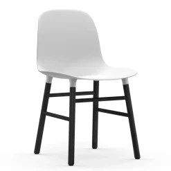 Silla Form patas negras, blanco