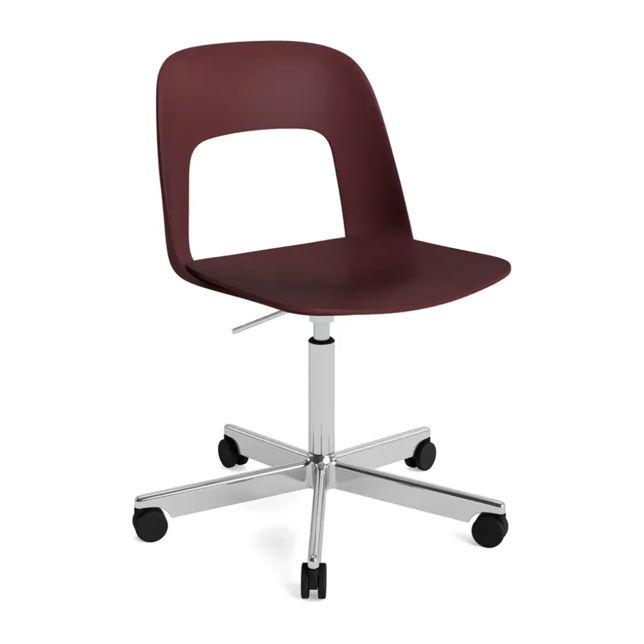 Silla Layout Chair 141, Bordeaux-aluminio pulido