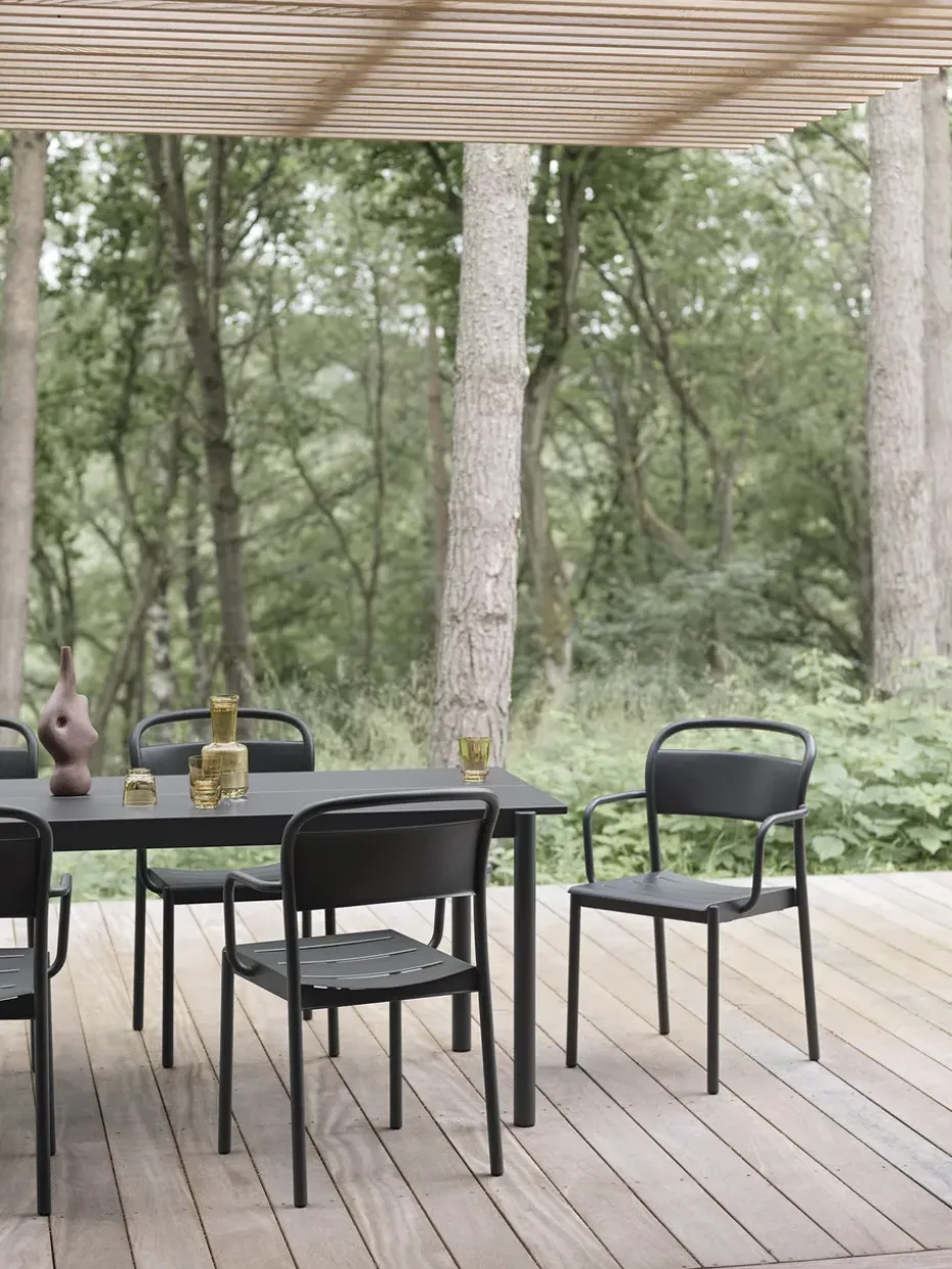 Silla Linear steel armchair, Black
