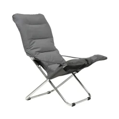 Silla para tomar el sol Fiesta Soft, Tela antracit, estructura de aluminio