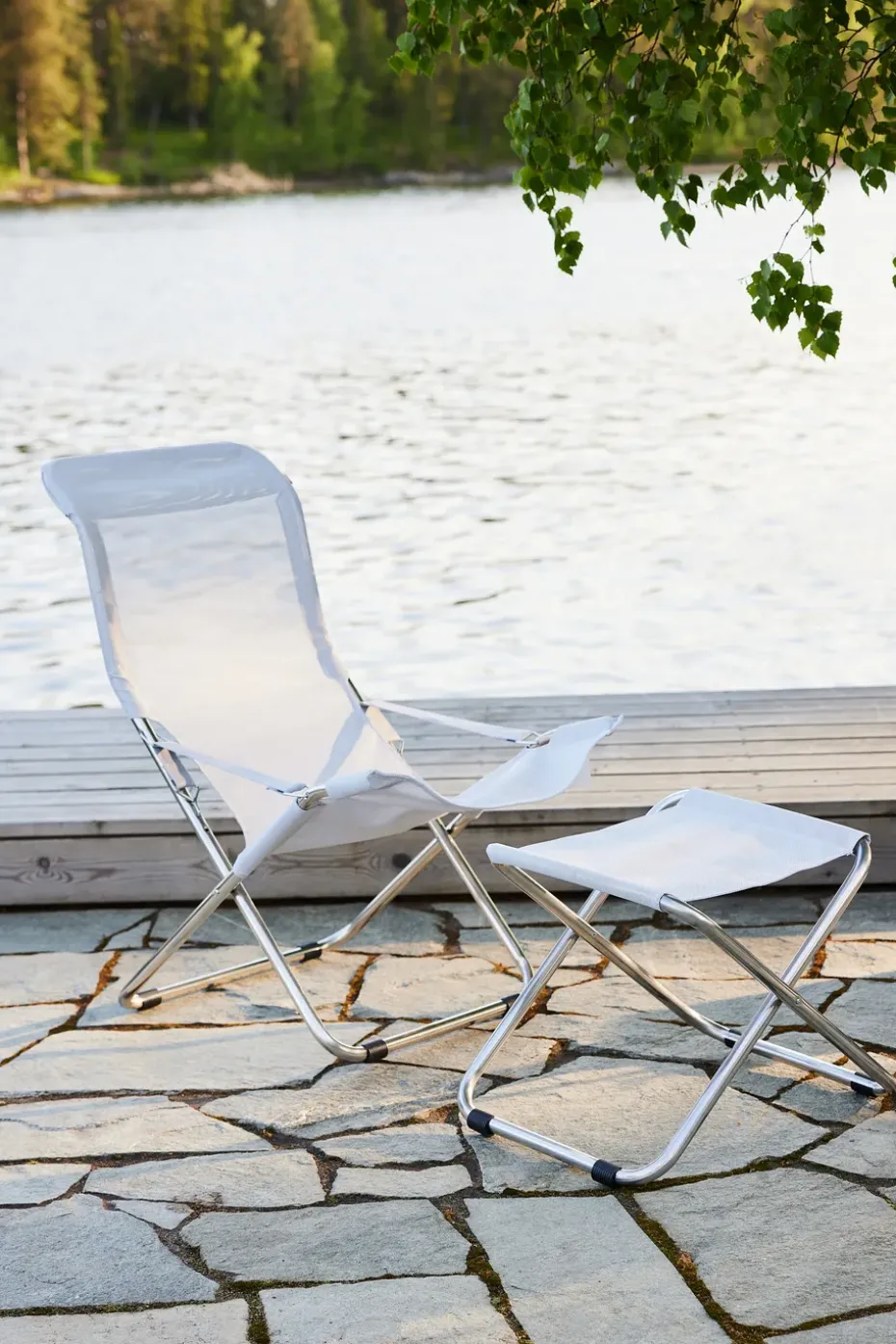 Silla para tomar el sol Fiesta, Blanco