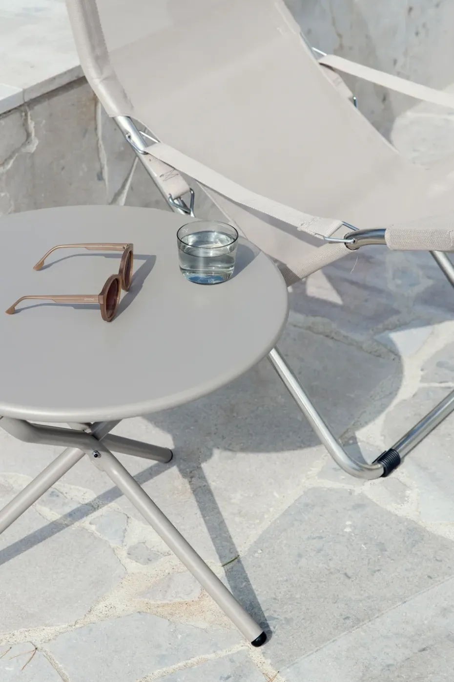Silla para tomar el sol Fiesta, Blanco-beige